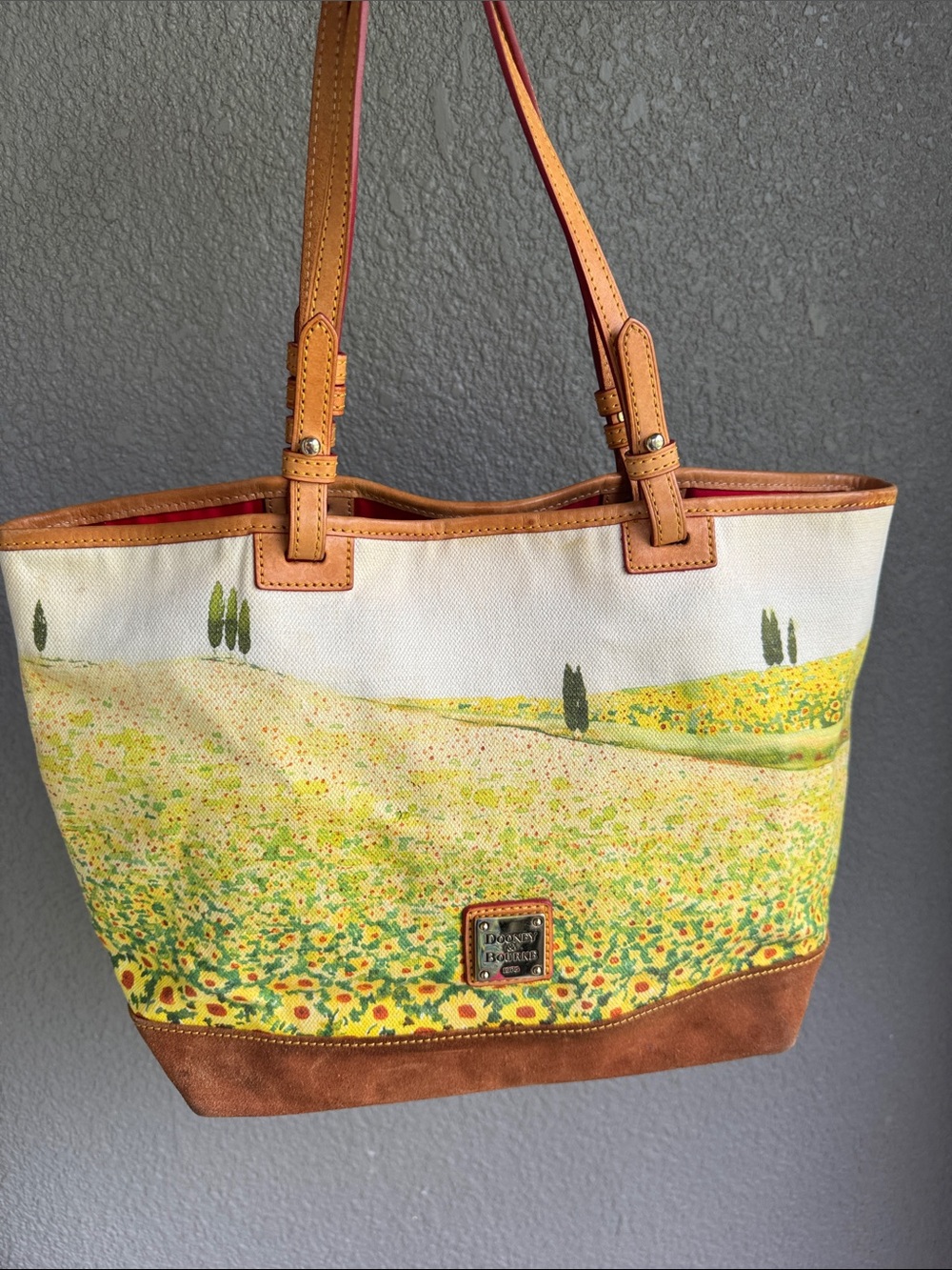 Dooney & Bourke 🌻 fields canvas suede bottom tote - Picture 1 of 15